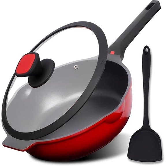 DIIG 12-Inch Nonstick Deep Frying Pan with Lid