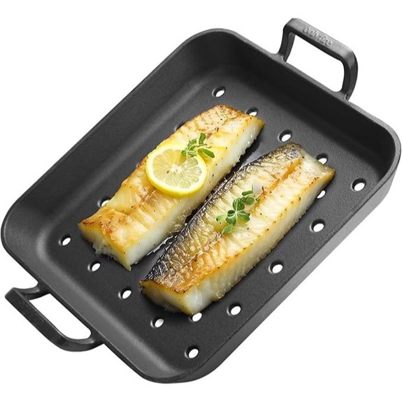 Onlyfire 12-Inch Pre-Seasoned Cast Iron Grill Pan