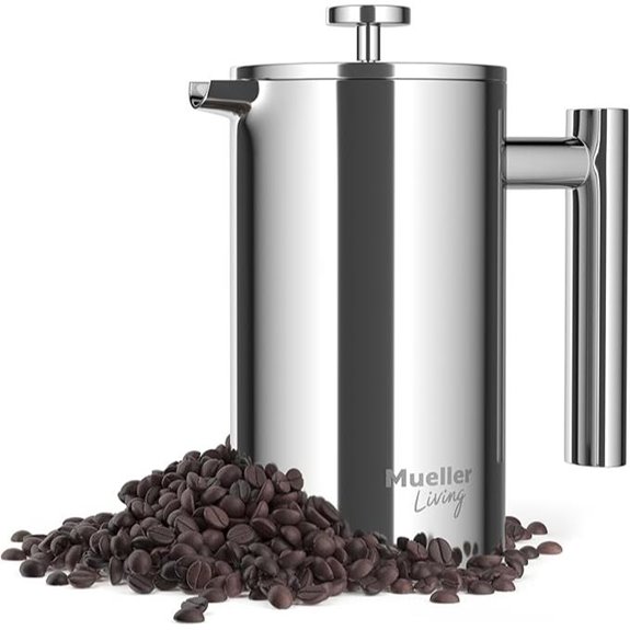 MuellerLiving 20oz Stainless Steel French Press Coffee Maker