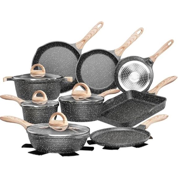JEETEE 23pcs Non-Stick Cookware Set