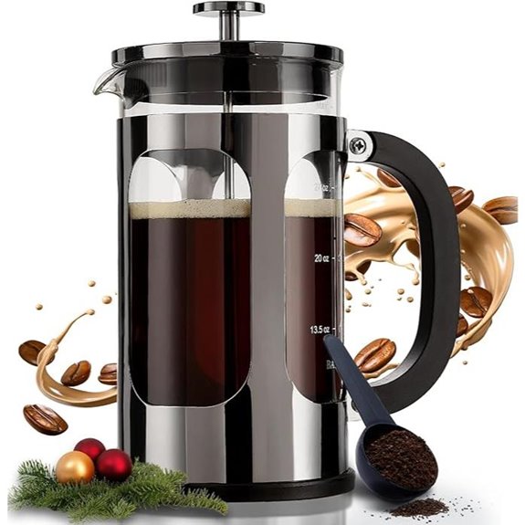 BAYKA French Press Coffee Maker 34oz Stainless Steel