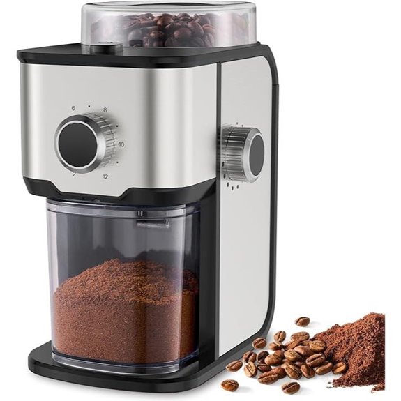 Electric Burr Coffee Grinder with Adjustable Settings