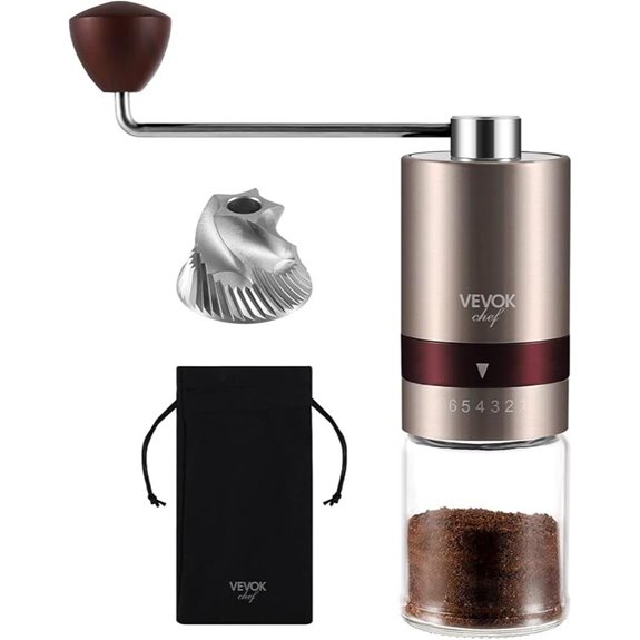 VEVOK CHEF Manual Coffee Grinder with Adjustable Settings