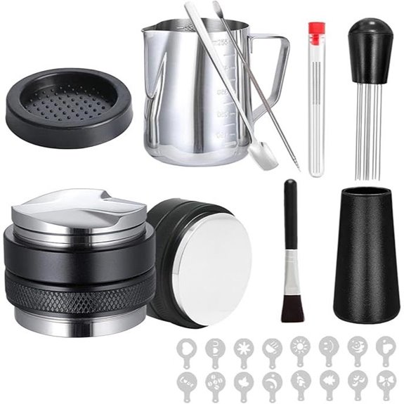 Coffee Tamper Set with Distributor & Accessories