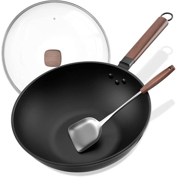 Carbon Steel Wok with Cover and Spatula