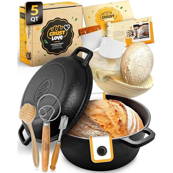Cast Iron Dutch Oven with Bread-Baking Supplies