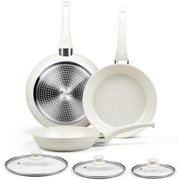 Ceramic Nonstick Frying Pan Set with Lids