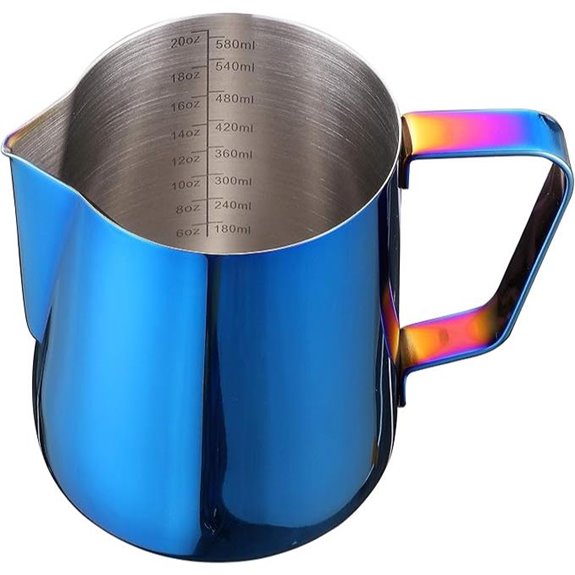 Cobalt Blue 20oz Stainless Steel Milk Frother Pitcher