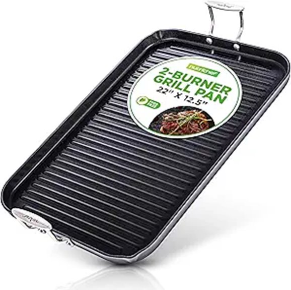 NutriChef 20 Double Burner Nonstick Grill Pan
