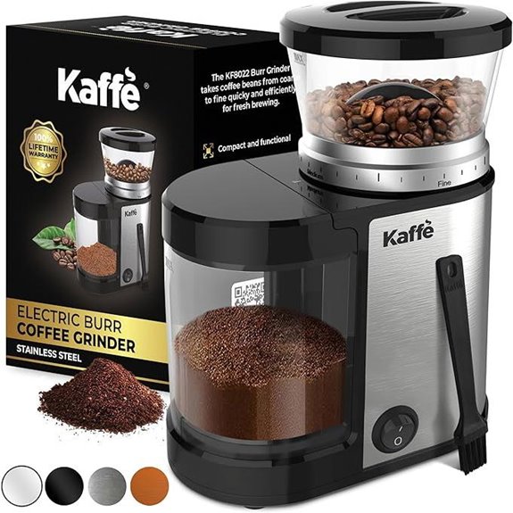 Kaffe Electric Burr Coffee Grinder with Adjustable Settings