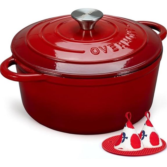 Overmont 5.5QT Enamel Cast Iron Dutch Oven