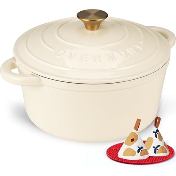Overmont 5.5QT Enameled Cast Iron Dutch Oven
