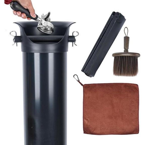 Commercial Espresso Knock Box with Brush and Accessories