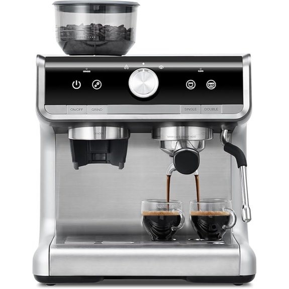 Semi-Automatic Espresso Machine with Grinder and Milk Frother