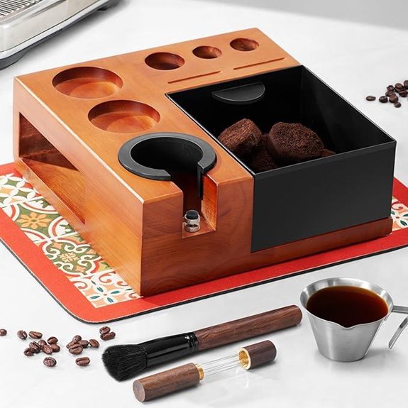 ARC Espresso Tamping Station with Knock Box and Accessories