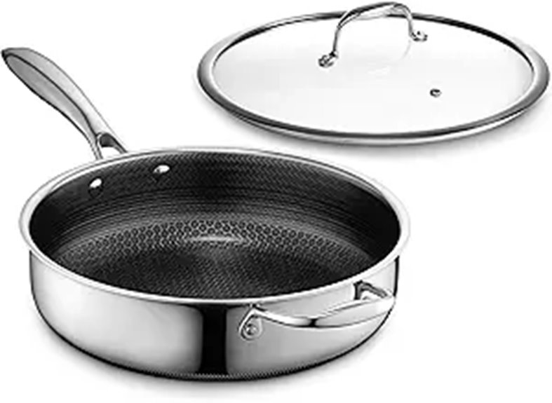 HexClad 3.3-Quart Nonstick Sauté Pan with Lid