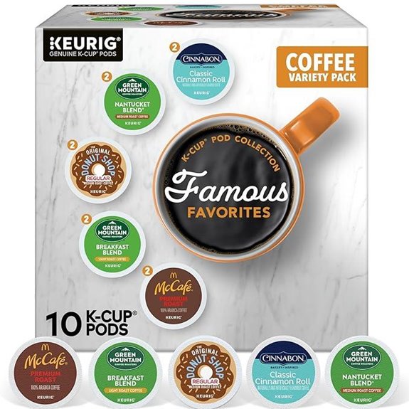 Keurig Famous Favorites Variety Pack Single-Serve K-Cup Pods 10 Count