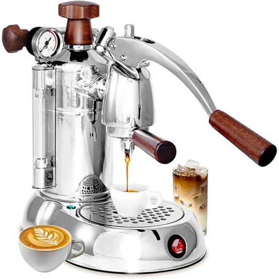 La Pavoni PSW-16 Espresso Machine with Wood Handles