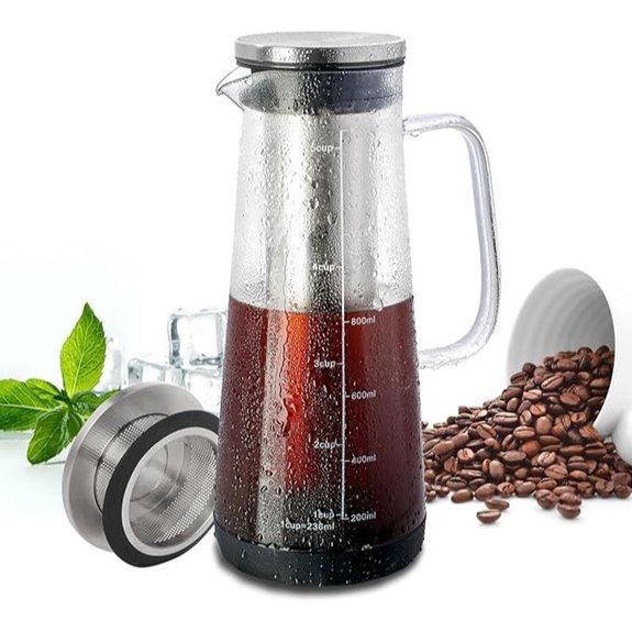 LHS Cold Brew Coffee Maker 40oz with Glass Carafe