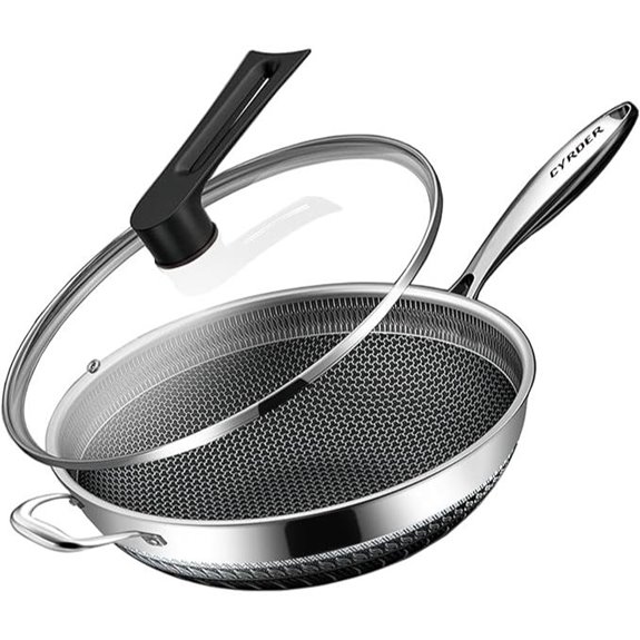 Hybrid 14.5-Inch Stainless Steel Non-Stick Wok