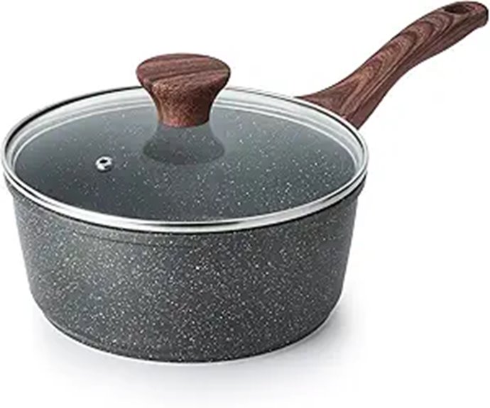 SENSARTE Nonstick Saucepan with Lid 2.5 Qt