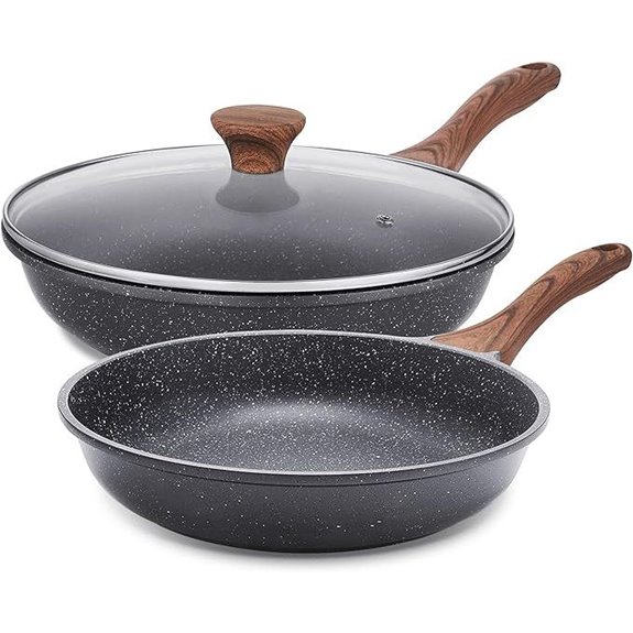 SENSARTE Nonstick Frying Pan Skillet with Lid