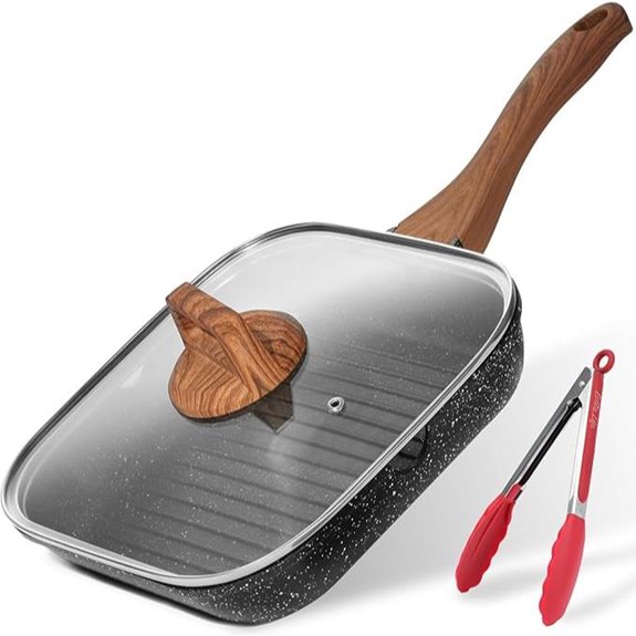 ESLITE LIFE 11 Nonstick Grill Pan with Lid