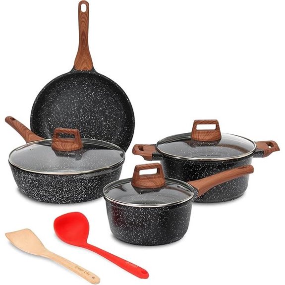 ESLITE LIFE Nonstick Cookware Set 9 Pcs PFOA Free