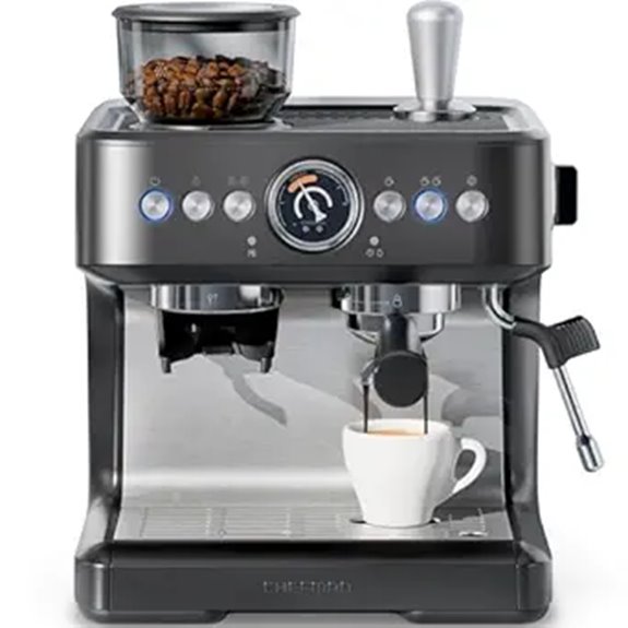Chefman Crema Deluxe Espresso Machine with Grinder