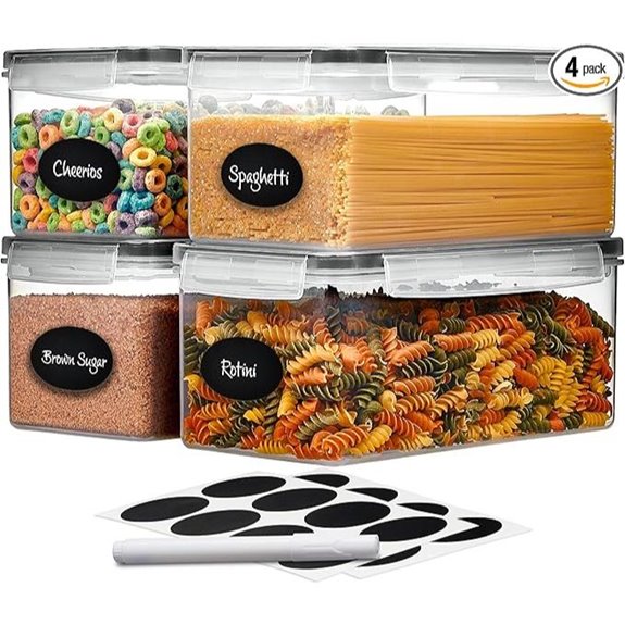 Large Airtight Food Storage Containers Set of 4