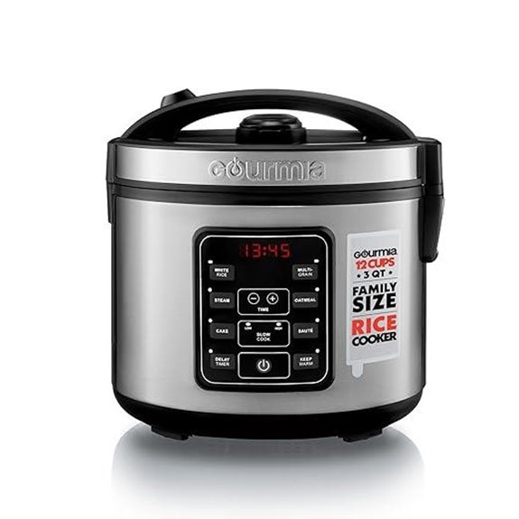 Gourmia 3 Qt Rice Cooker with Steamer