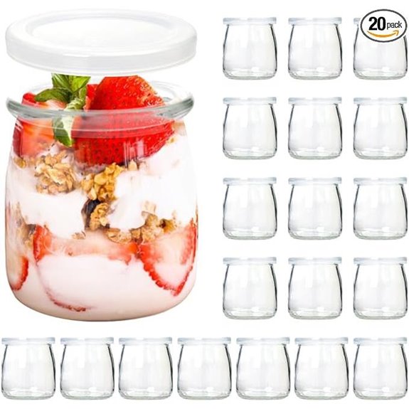 20 Pack Small Glass Jars with Lids for Jam and Honey