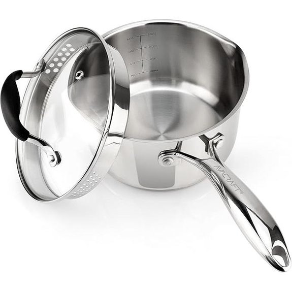 AVACRAFT Stainless Steel Saucepan with Strainer Lid
