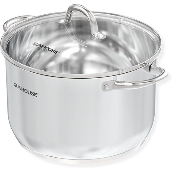 SUNHOUSE 11Q Stainless Steel Stock Pot with Lid