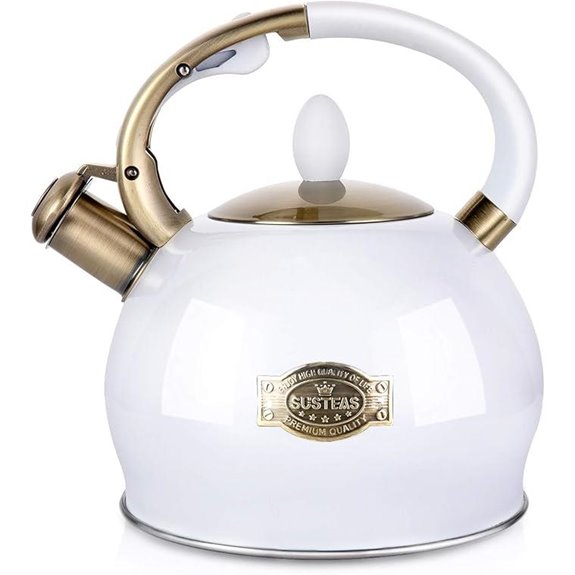 SUSTEAS Stainless Steel Whistling Tea Kettle 2.64 Qt