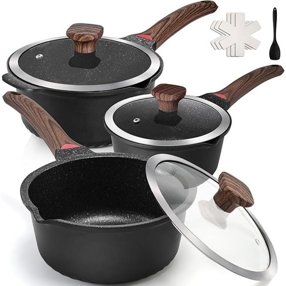 VINCHEF 10-Piece Non-Stick Sauce Pan Set