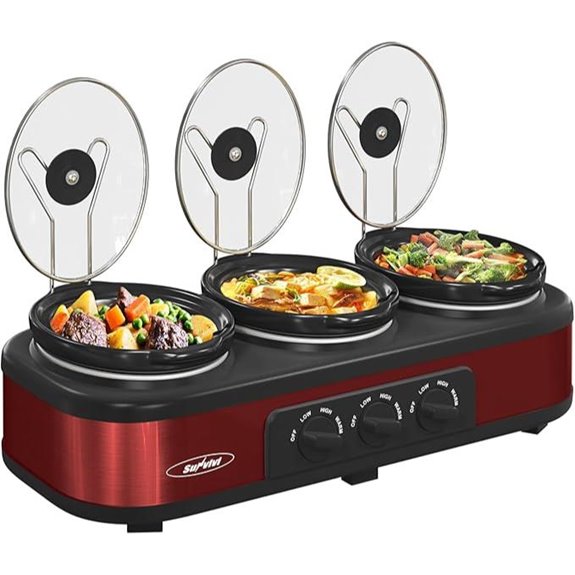 Sunvivi Triple Slow Cooker Buffet Server 3.5 Quarts