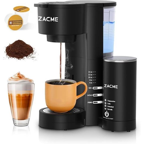 ZACME 3-in-1 Single Serve Coffee Maker with Frother