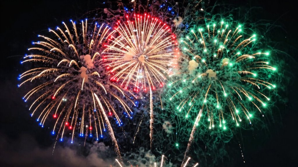 colorful chemical reactions in fireworks