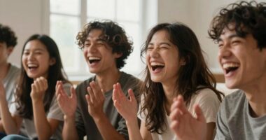 laughing despite humor