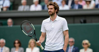 Andrew Garfield Sports Long Hair for Wimbledon Date with Girlfriend Monica Barbaro